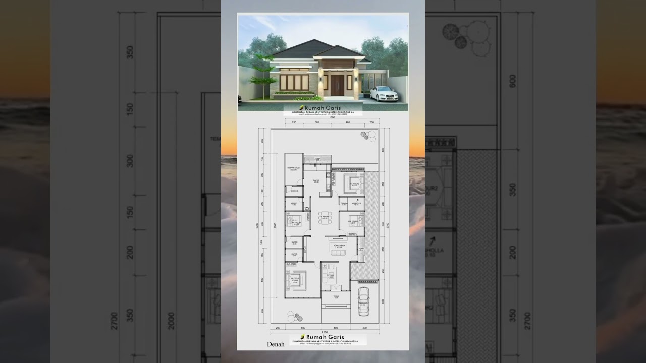 Denah Rumah Minimalis Dilahan 13x20 Meter