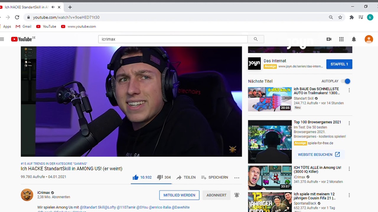 Ich HACKE StandartSkill in AMONG US! er weint   reagtion