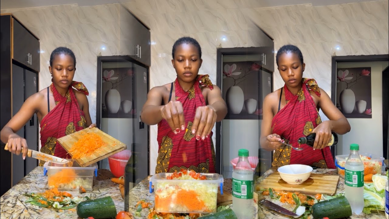How I make my delicious vegetable salad | it is best paired with smoky Nigeria jollof rice 