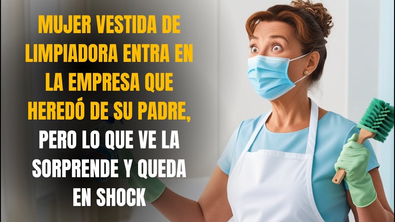 MUJER VESTIDA DE LIMPIADORA ENTRA EN LA EMPRESA HEREDADA DE SU PADRE, PERO NO ESPERABA LO QUE PASÓ..