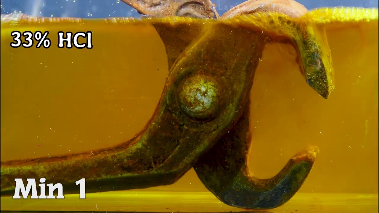 Rusty pliers in acid