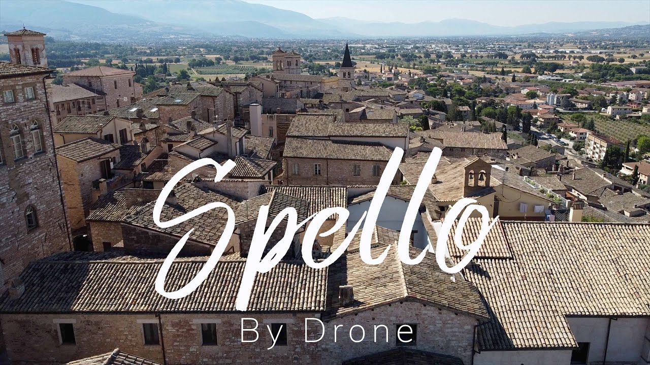 Spello by drone, a cinematic video of that beautiful town in Umbria