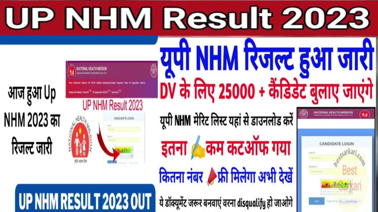 UP NHM Result 2023: यूपी NHM रिजल्ट हुआ अभी जारी,इस लिंक से करें चेक [How To Check UP nhm result]