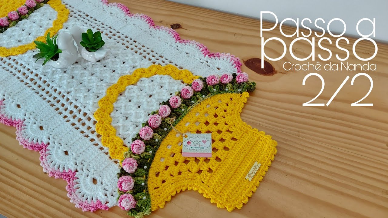 Trilho de mesa em crochê /caminho de mesa em crochê CONTO DE FADAS 2/2 Base