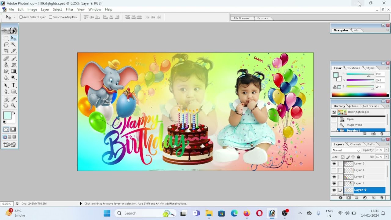 Photoshop me birthday banner Kaise banaye/ Banner kaise banaye photoshop me/Banner kaise Design kare