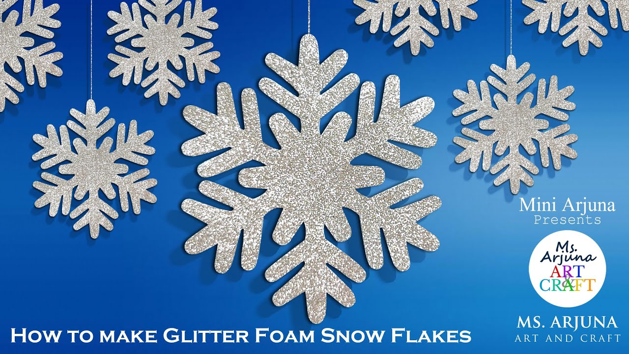 How to make Snowflakes using Paper and Glitter foam sheet | Christmas Crafts | Christmas decorations