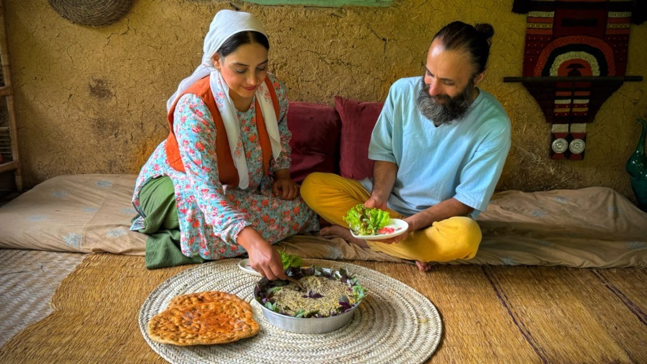 Simple Dish with Eggplant and Lentils | Joyful and Relax Village Vlog