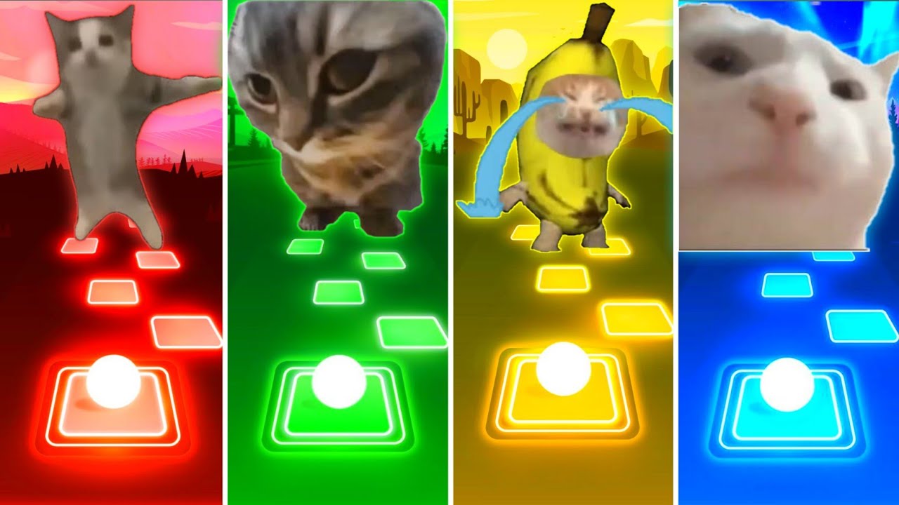 Happy Happy Happy Cat vs Chipi Chipi Chapa Chapa Cat vs Banana Cat vs Vibing Cat - Tiles Hop