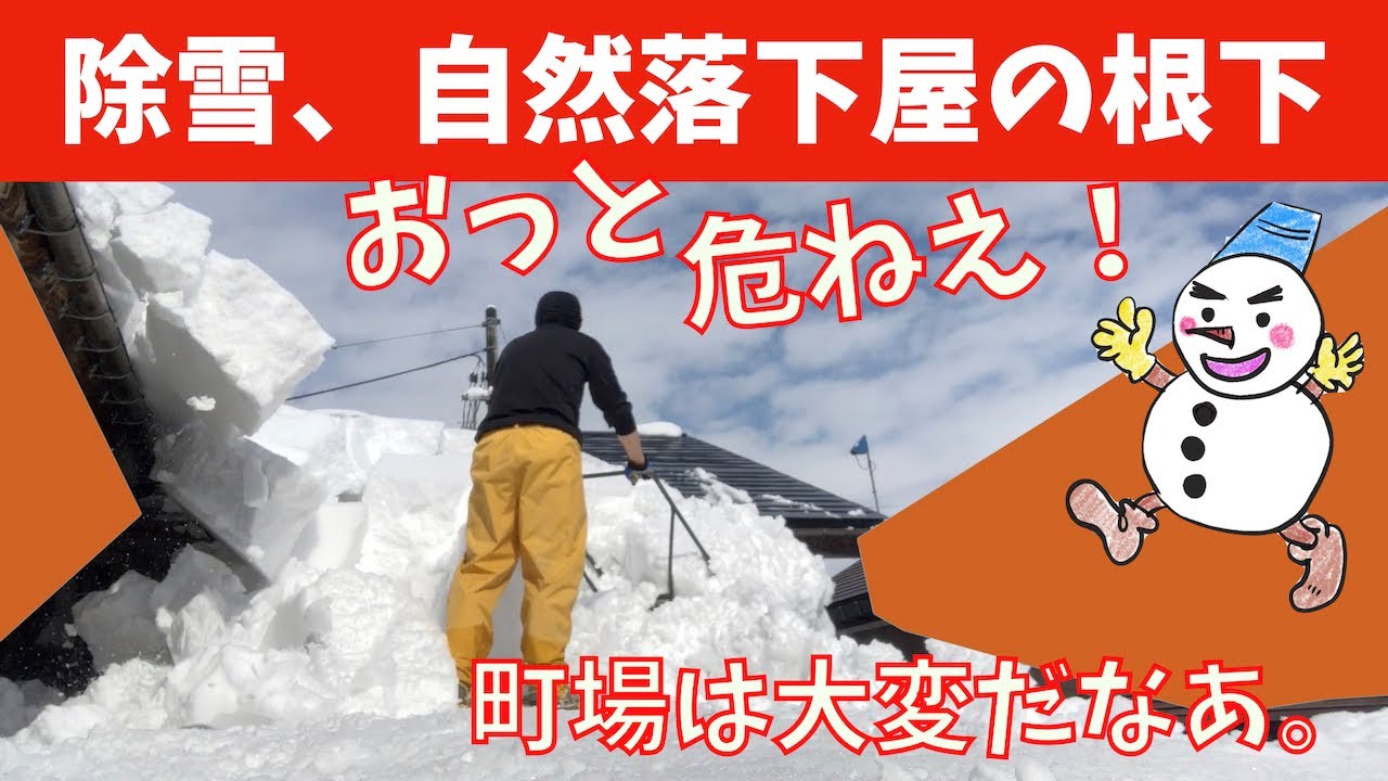 2021-02-25【除雪】自然落下の落ちた雪を処理しに行ってきました。使うは吉鉄スノーダンプ！