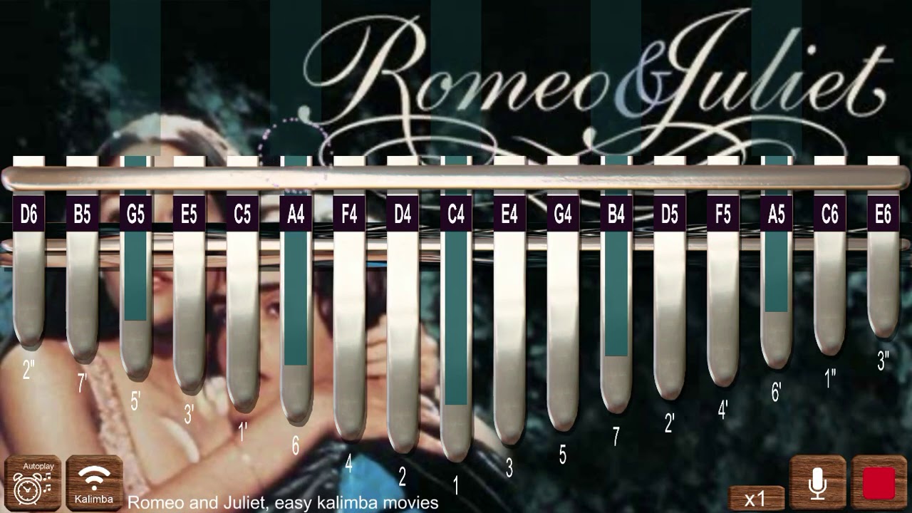 Romeo and Juliet|A Time For Us|easy kalimba tutorial