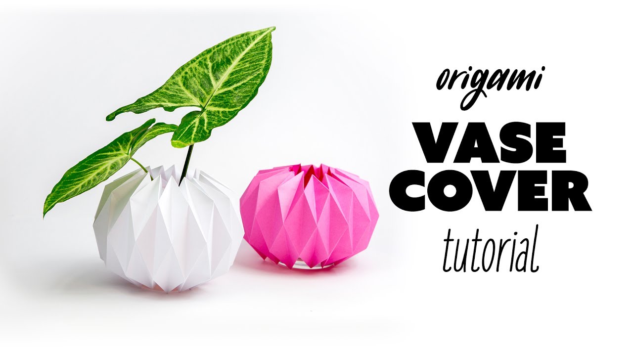 Origami Vase Cover Tutorial - Accordion Origami - Paper Kawaii