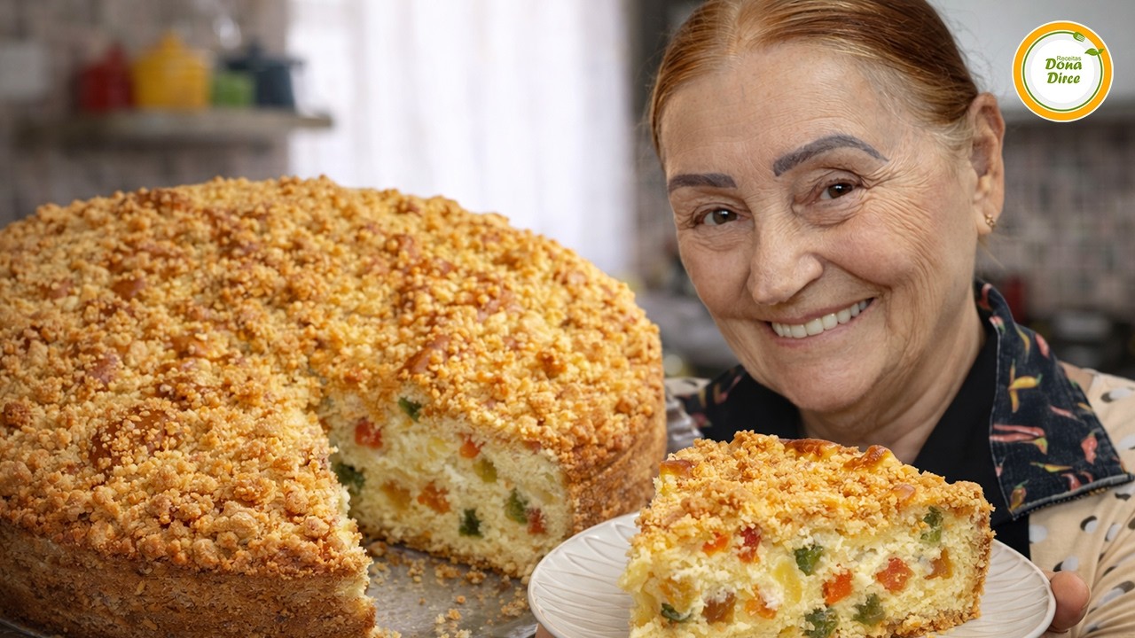 Receita Clássica de Bolo com Frutas Cristalizadas 🍒 #069