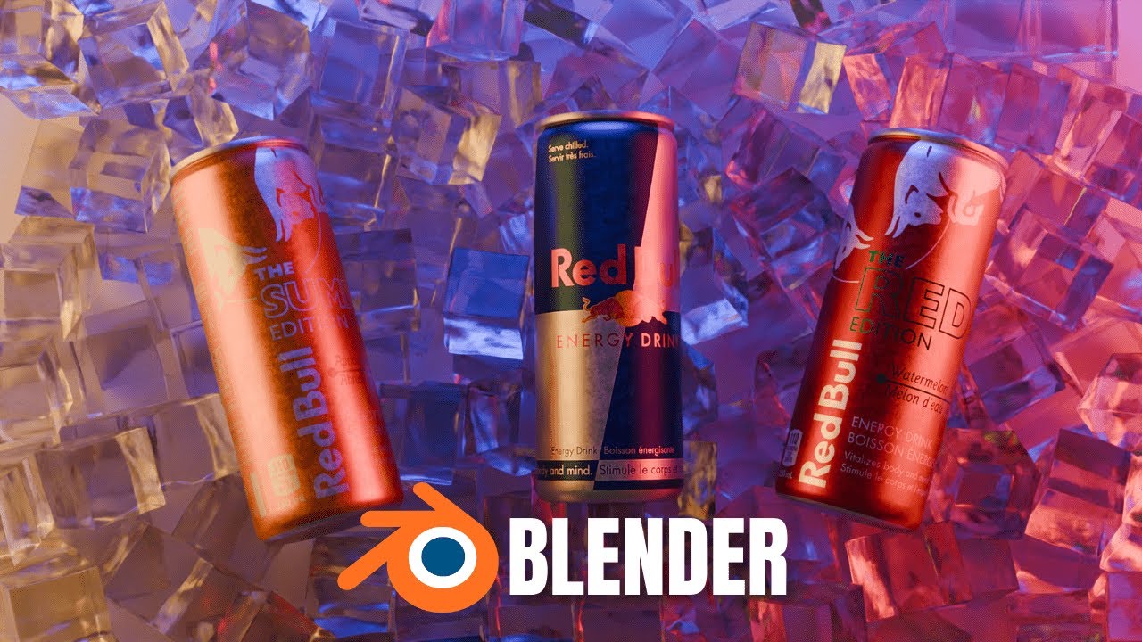 Blender Red Bull Photorealistic Product Visualization Tutorial - For Beginners- REAL TIME-