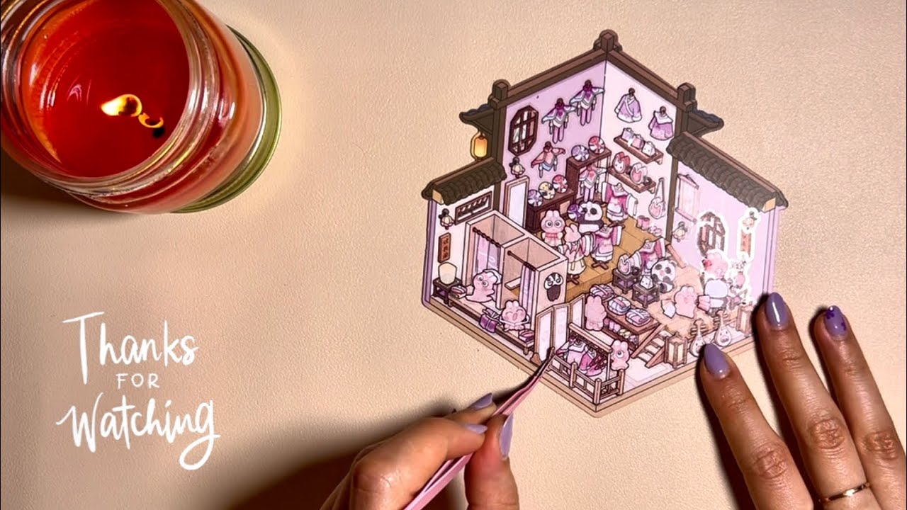 DIY| Scene Sticker [ASMR] Adorable Clothing Shop with Happy Bunnies & Pandas! 🐼🐰✨