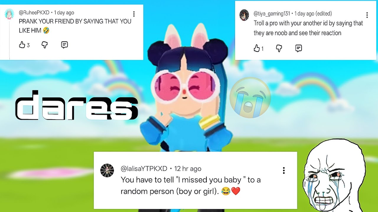 Completing crazy dares in pkxd😭💀