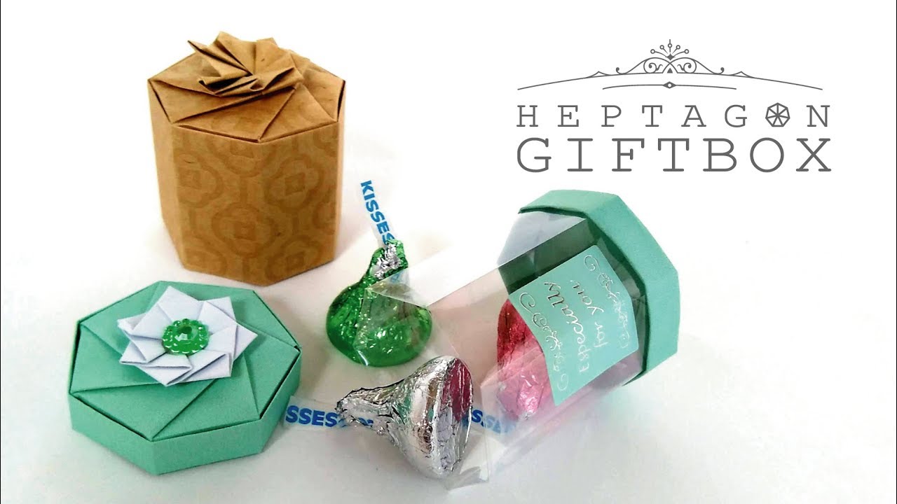 おりがみ7角形ギフトボックス Origami Heptagon Box