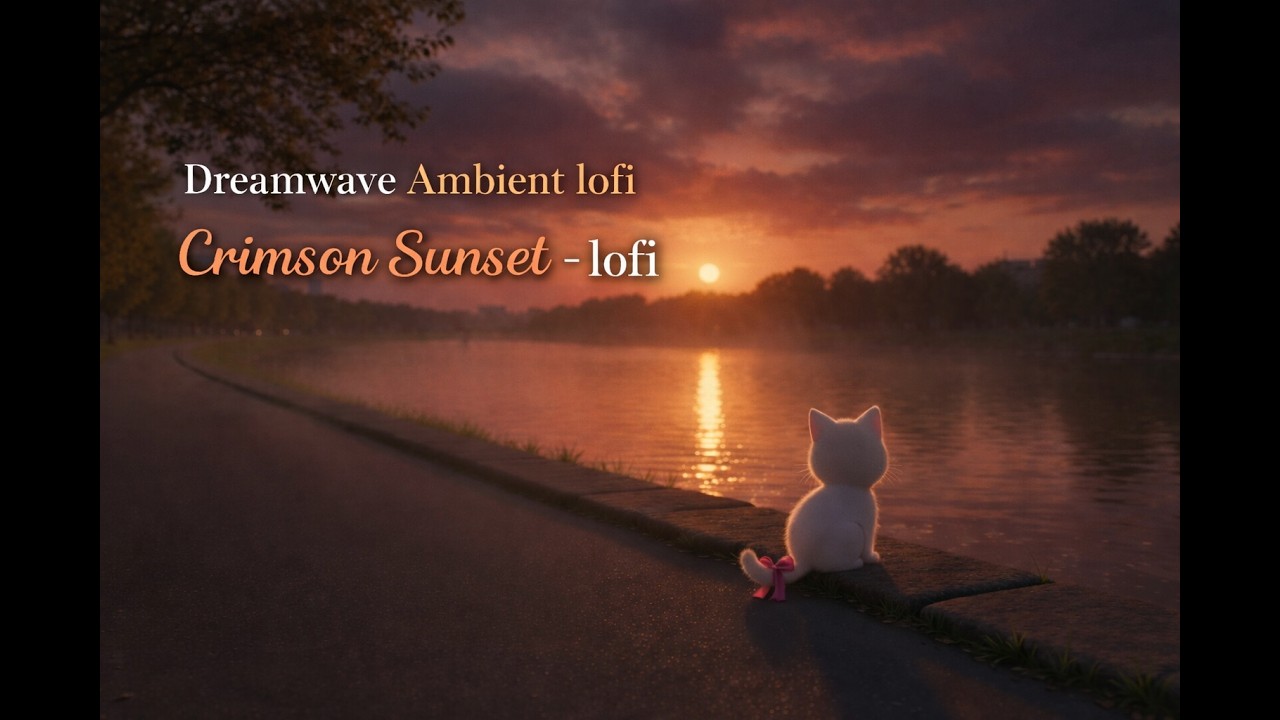 Crimson Sunset - lofi  Ambient piano Music