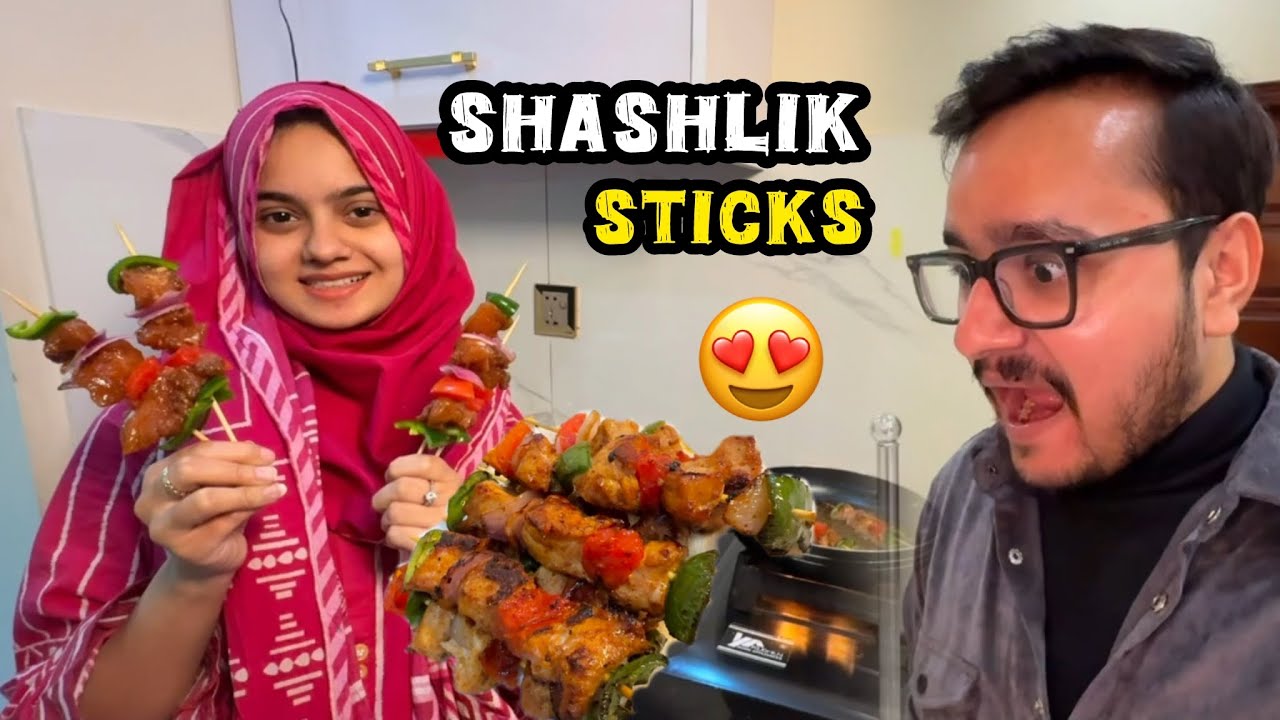Aj hum ny banai mazedaar chicken shashlik sticks😍bahar sy bhi achi❤️||cooking||home food||
