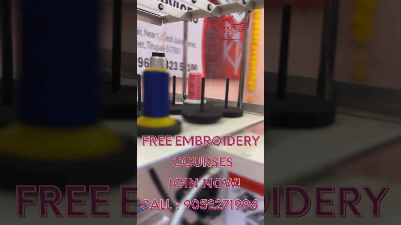 Day 2 : Free computer embroidery training | Call us: 9052271996 