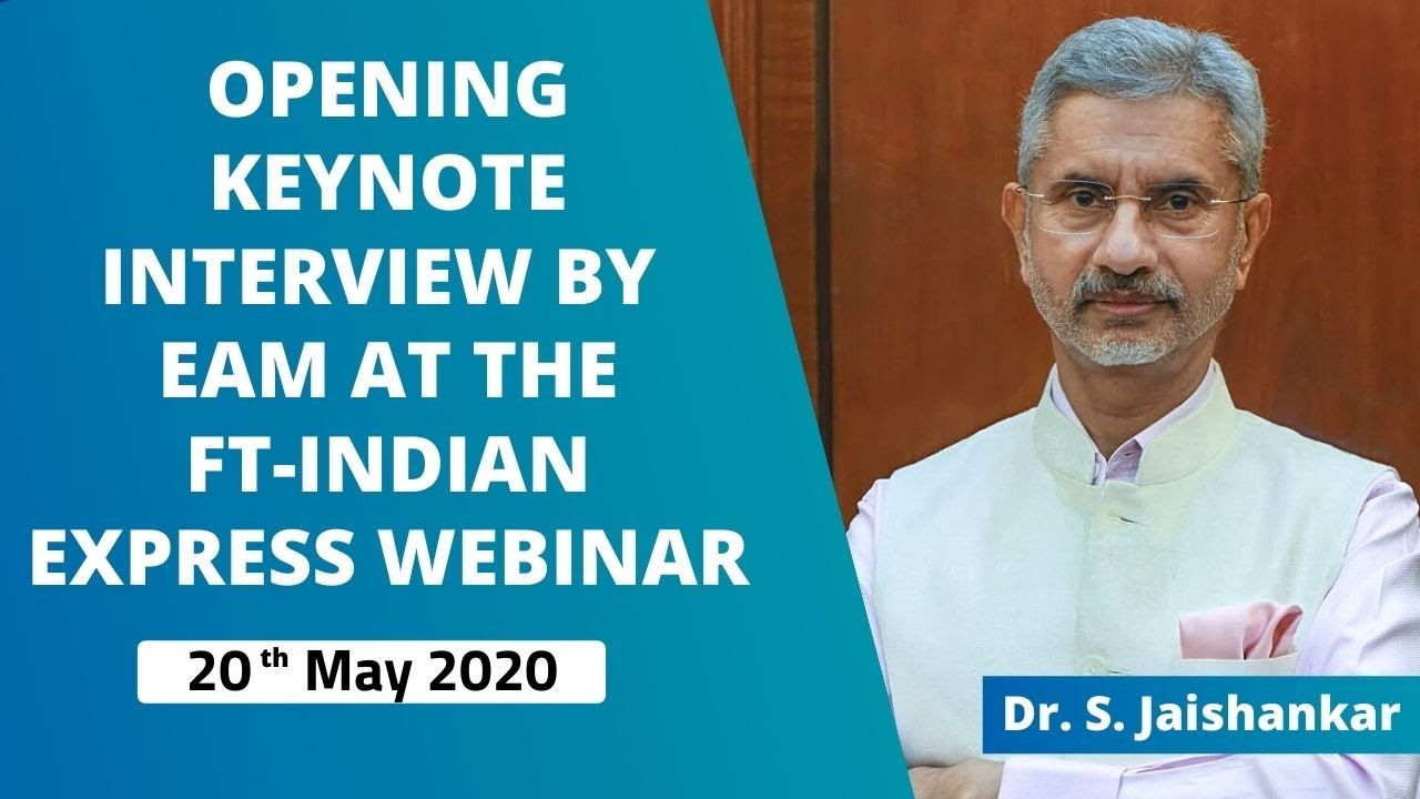 Opening keynote interview by EAM at the FT-Indian Express webinar