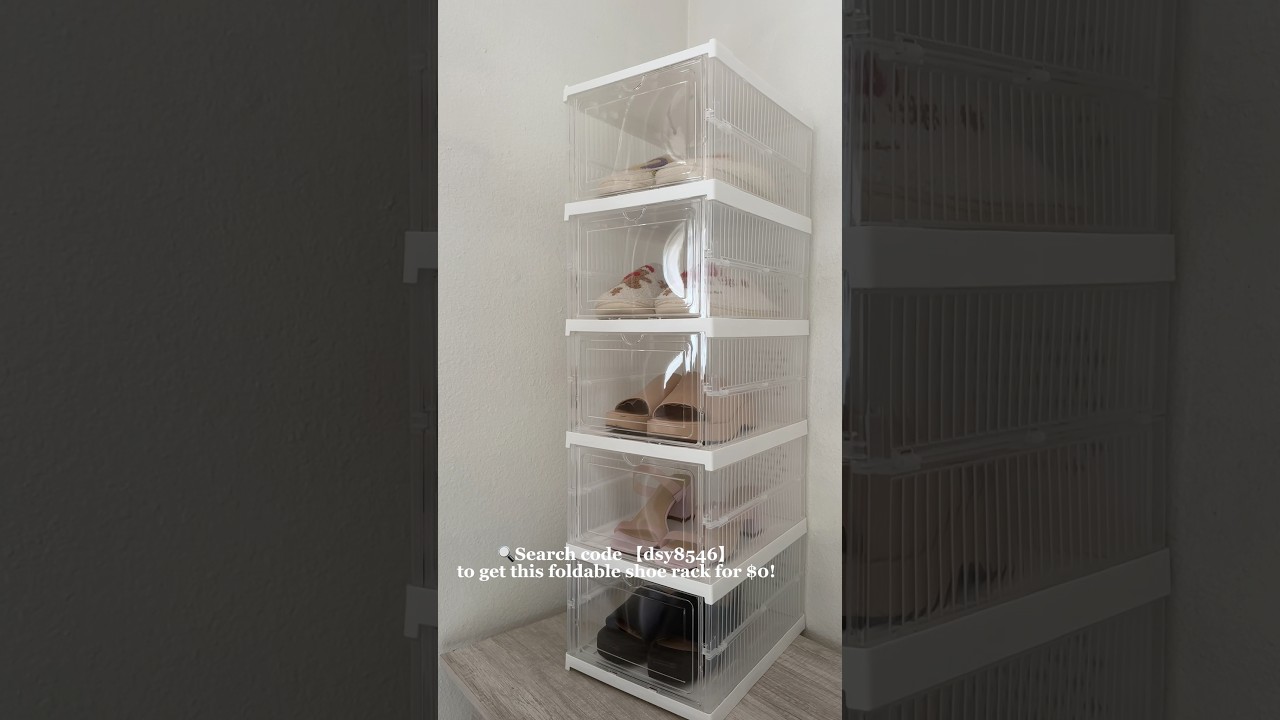 ORGANIZING ✨Aesthetic Shoe Rack 👠👟Temu Find #shoerack #organization #2025 #organized #shorts #temu