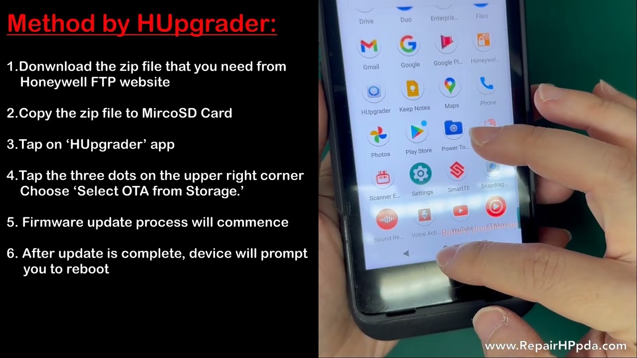 How to upgrade firmware by using HUpgrader for Honeywell CT40 CT40XP CT45 CT45XP
