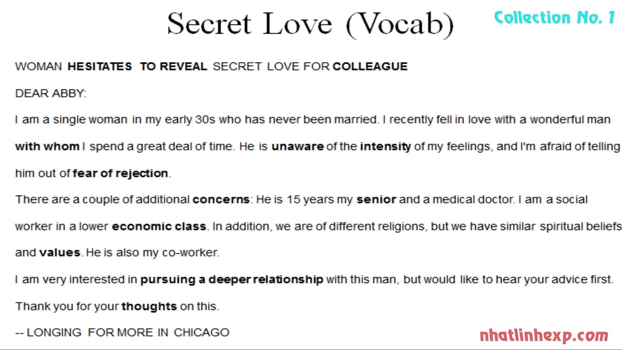 [Listen Practice] Secret Love || Text+Vocab+Mini story || Effort English