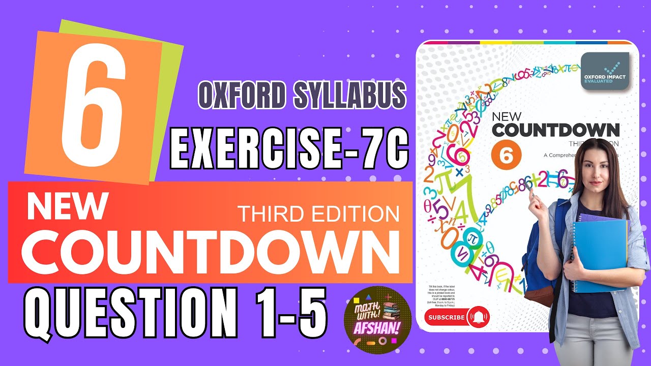 Class 6th math Exercise 7C | Question 1-5 | Countdown 6 | Oxford | Math with Afshan #maths #class6