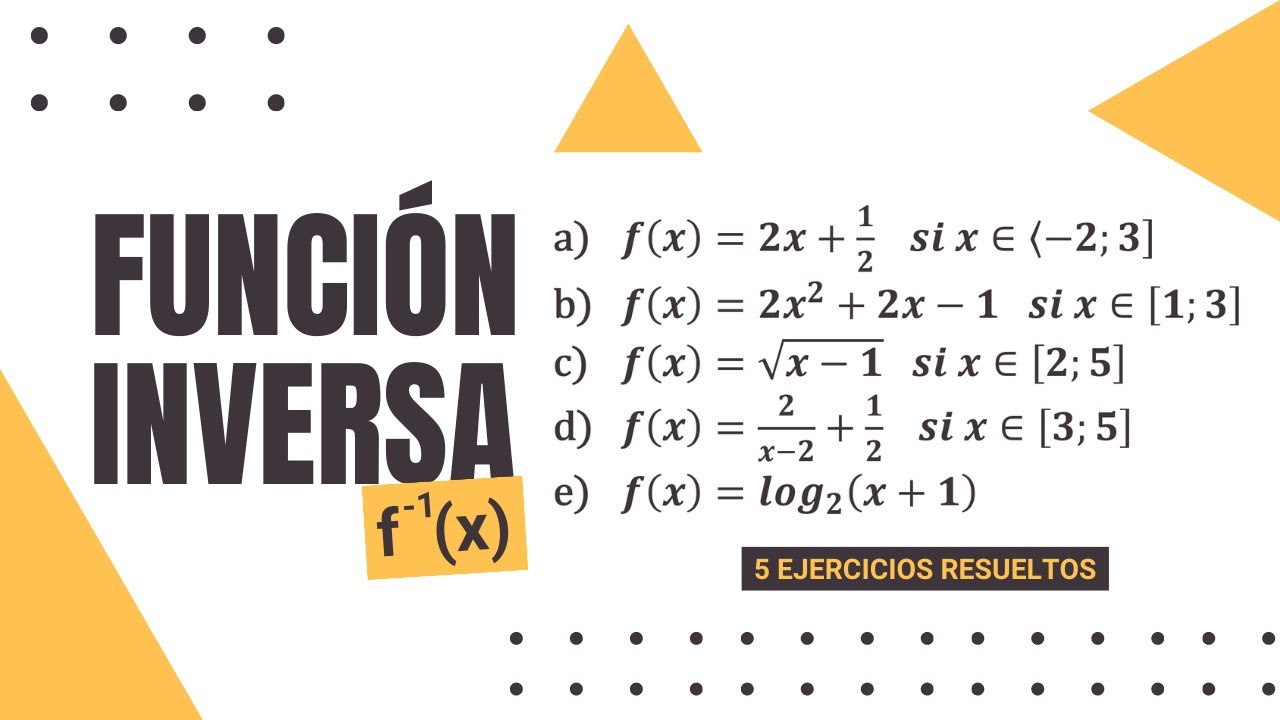 Función Inversa | 5 Ejercicios Resueltos