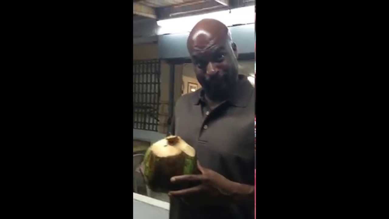 Percy gets Coconut Water in Puerto Rico