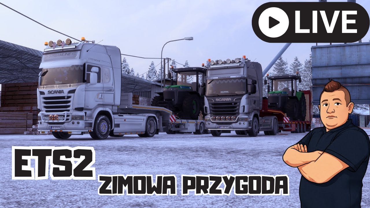 🚛❄️ ETS2 LIVE – ZIMA ATAKUJE! TRANSPORT  MASZYN ROLNICZYCH 🚛Z LYBSONEM ZAPRASZAM 😁😁
