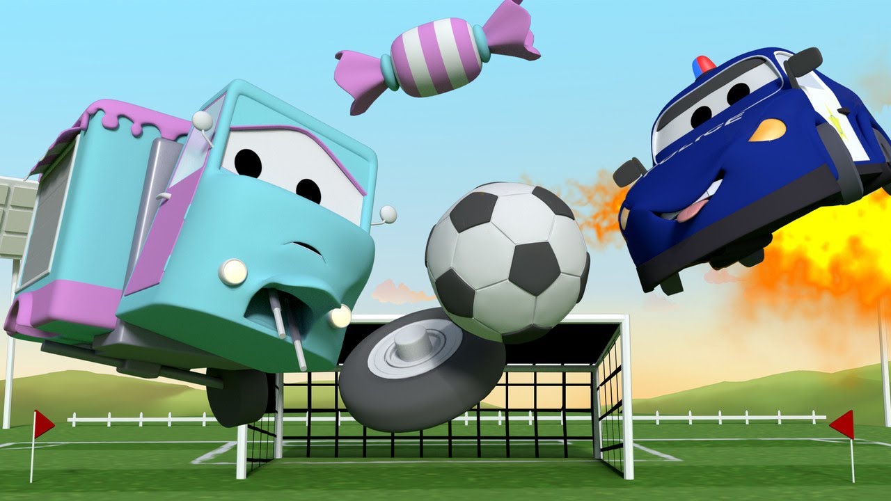 Tow Truck for kids -  Baby Carrie Plays Soccer - Tom The Tow Truck in Car City