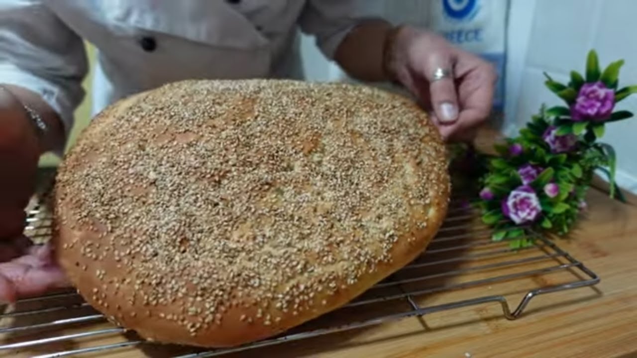 Traditional Clean Monday Recipe - Lagana. Greek flatbread recipe with sesame