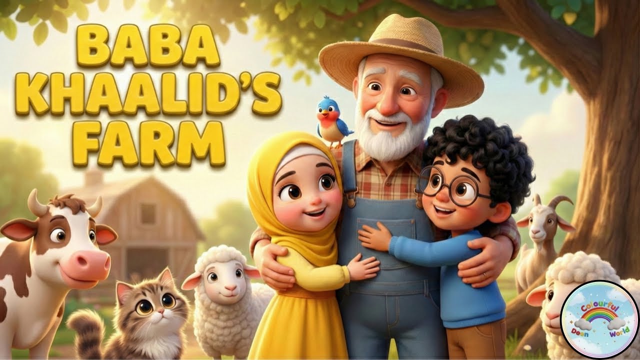 Baba Khaalid farm 👨‍🌾 | Urdu kids nasheed | Muslim kids Nursery Rhymes | Islamic cartoon song. 