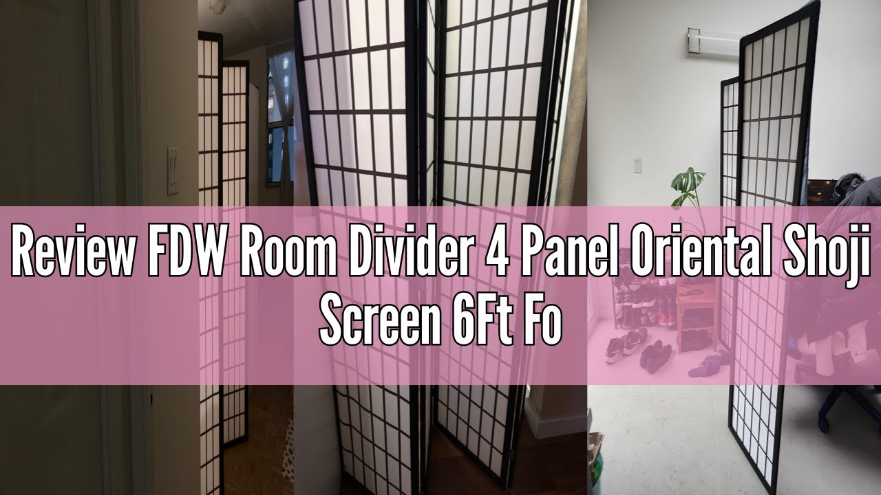 Review FDW Room Divider 4 Panel Oriental Shoji Screen 6Ft Folding Privacy Divider Wall Divider Porta