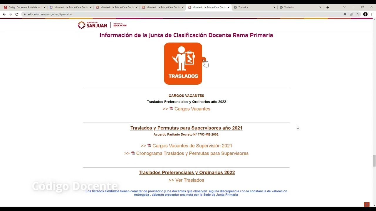 Tutorial para ver listado de traslados