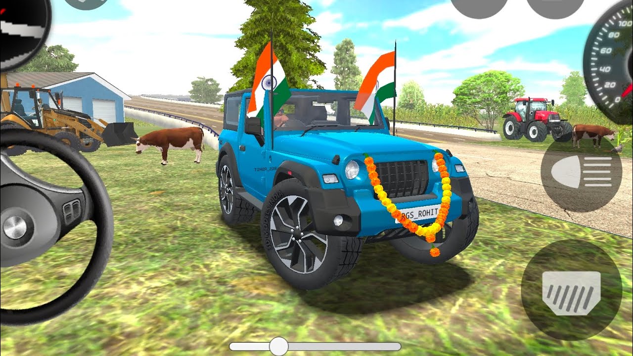 Modified Mahindra Thar😈Games: Jcb Dip Blue Thar (Gadi Wala Games) Car Indian Game - part 00032 #2025