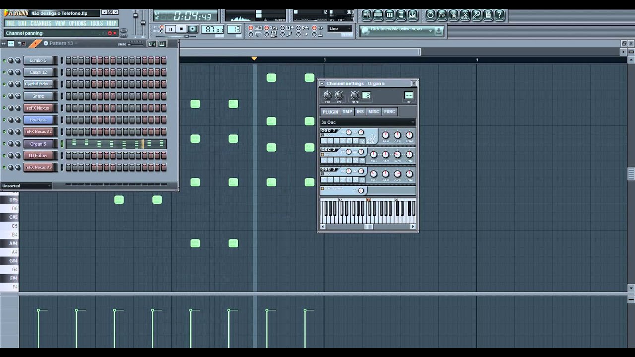 Banda Djavú no FL Studio ''Não Desligue o Telefone''