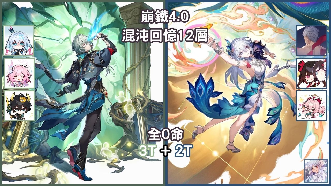 [崩鐵4.0] 那刻夏和爻光+Archer全0命打穿混沌回憶12層