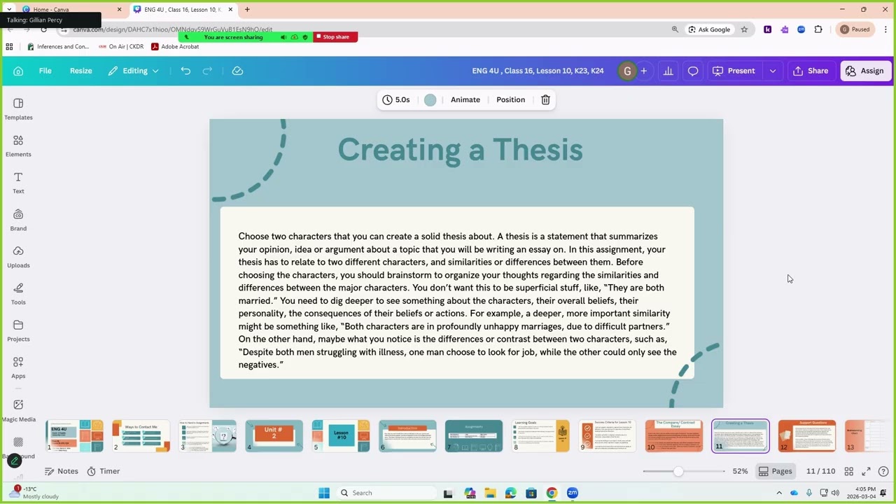ENG4U Class 16, Lesson 10, KQ 23, KQ 24