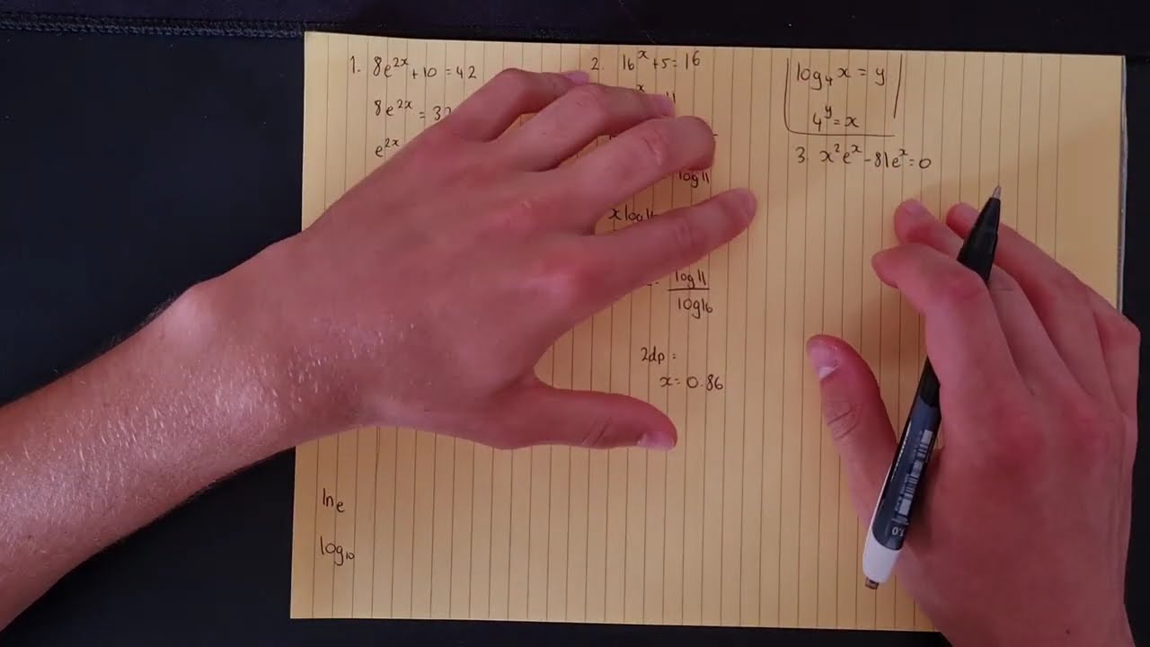 Test your knowledge on log and exponential functions - Step by step walkthrough