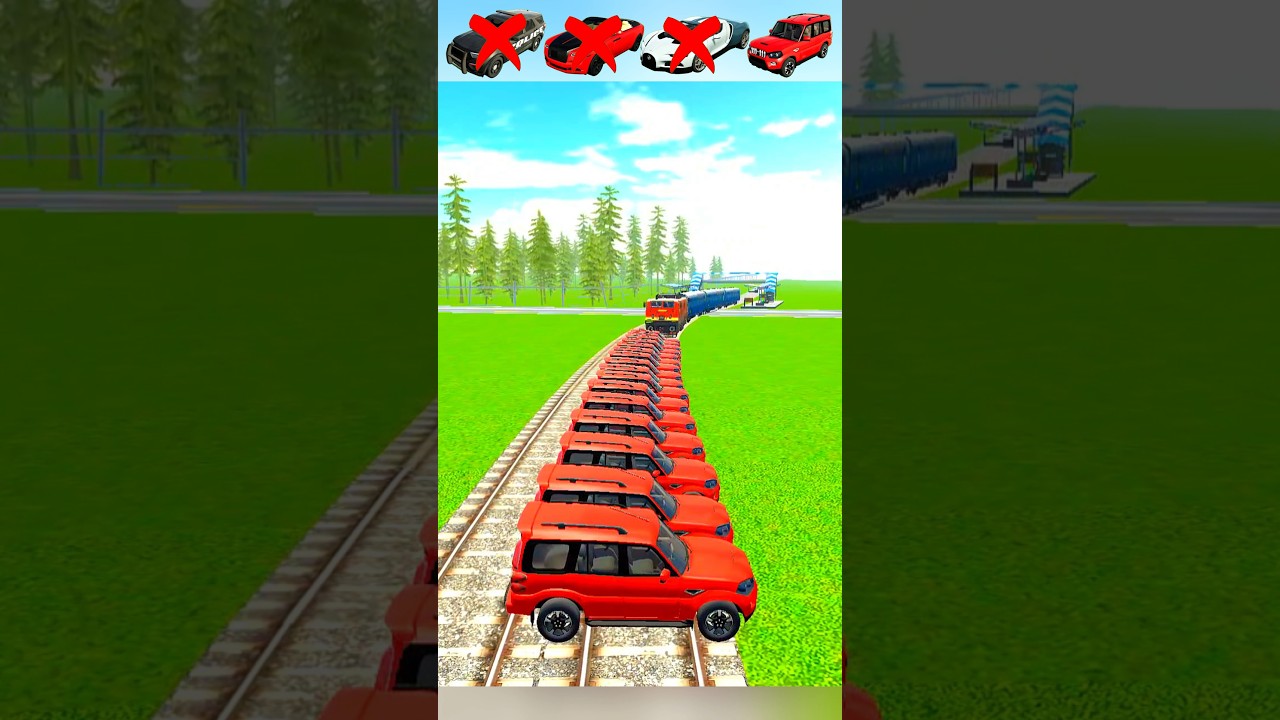 SCORPIO V/S TRAIN STOPPING CHALLENGE ☠️ GTA NEW UPDATE💥#shorts #indianbikedriving3d #gta