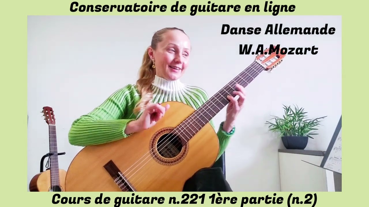 Cours de guitare n.221 Danse Allemande W.A.Mozart 1ère partie (n.2) Déchiffrage