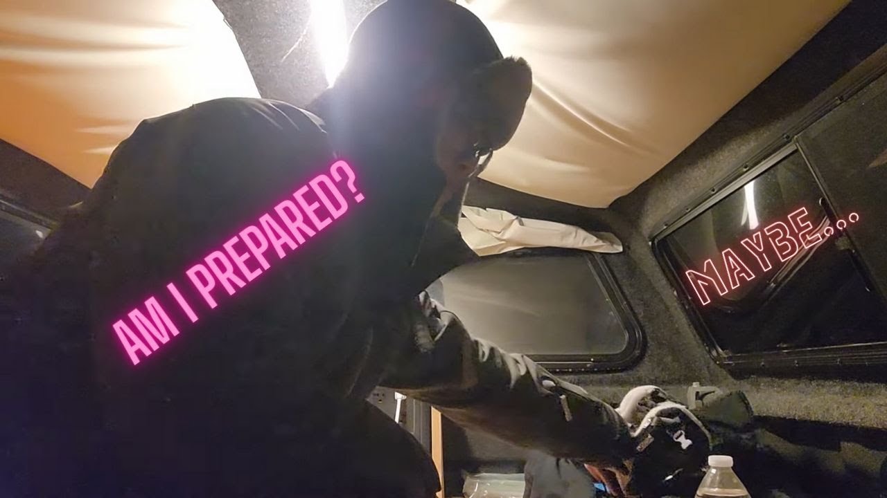 Winter truck camping and snowboarding at Caberfae Peaks Michigan