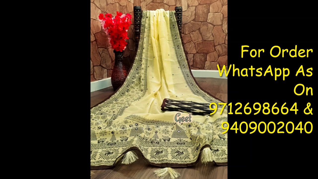 Soft Linen Cotton Mirror Work Light Weight Saree||latest collection of linen Saree||Best Linen Saree