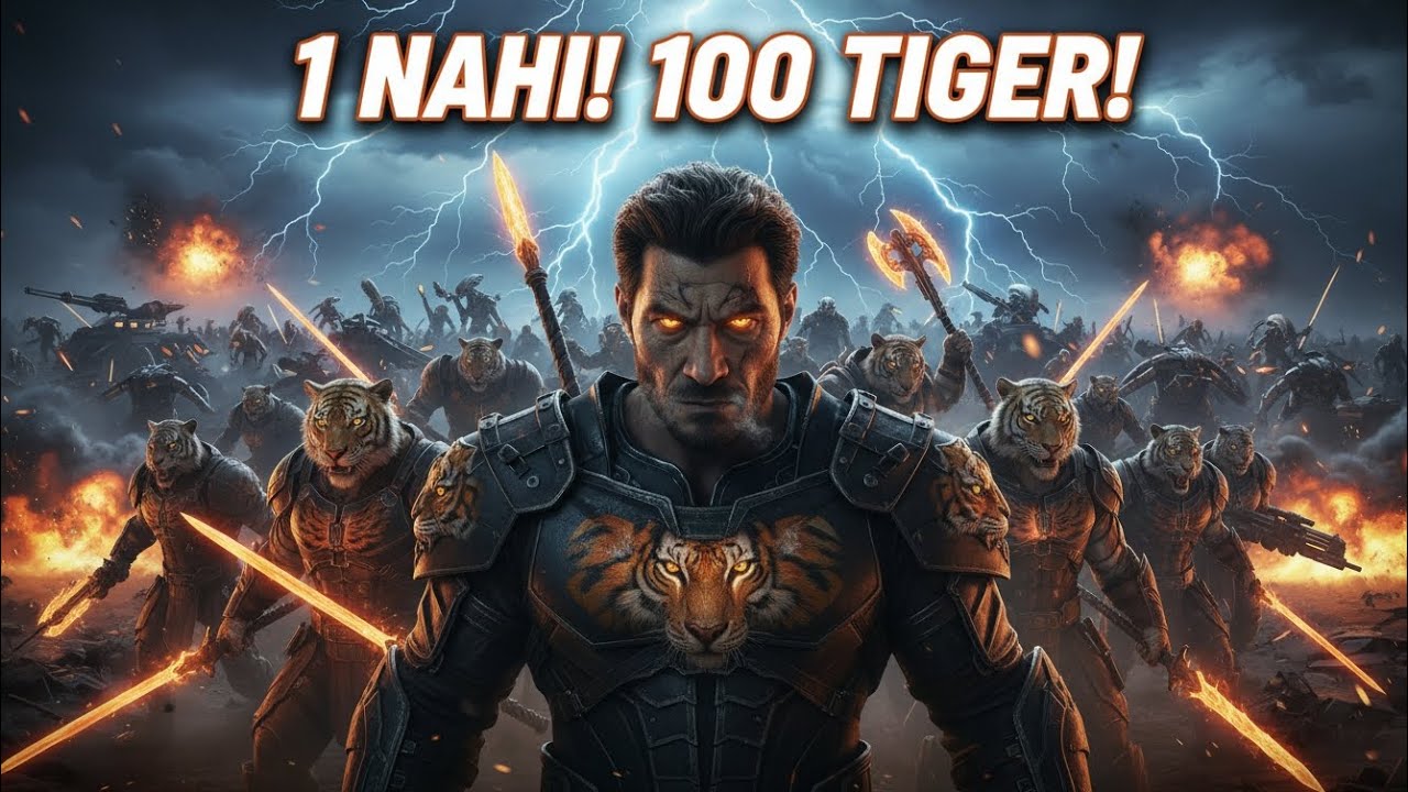 100 Tiger vs Alien Monsters | Full Power Battle🔥 @Superbeast-x96 #TigerMan #AlienInvasion @Kukukart 