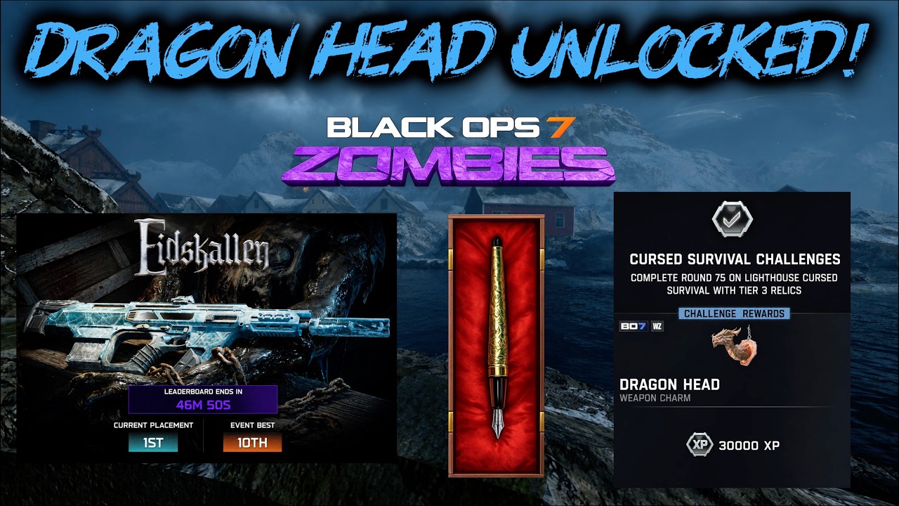 Surviving 75 Rounds to Unlock the Dragon Head Weapon Charm... The Hard Way! (BO7 Zombies)