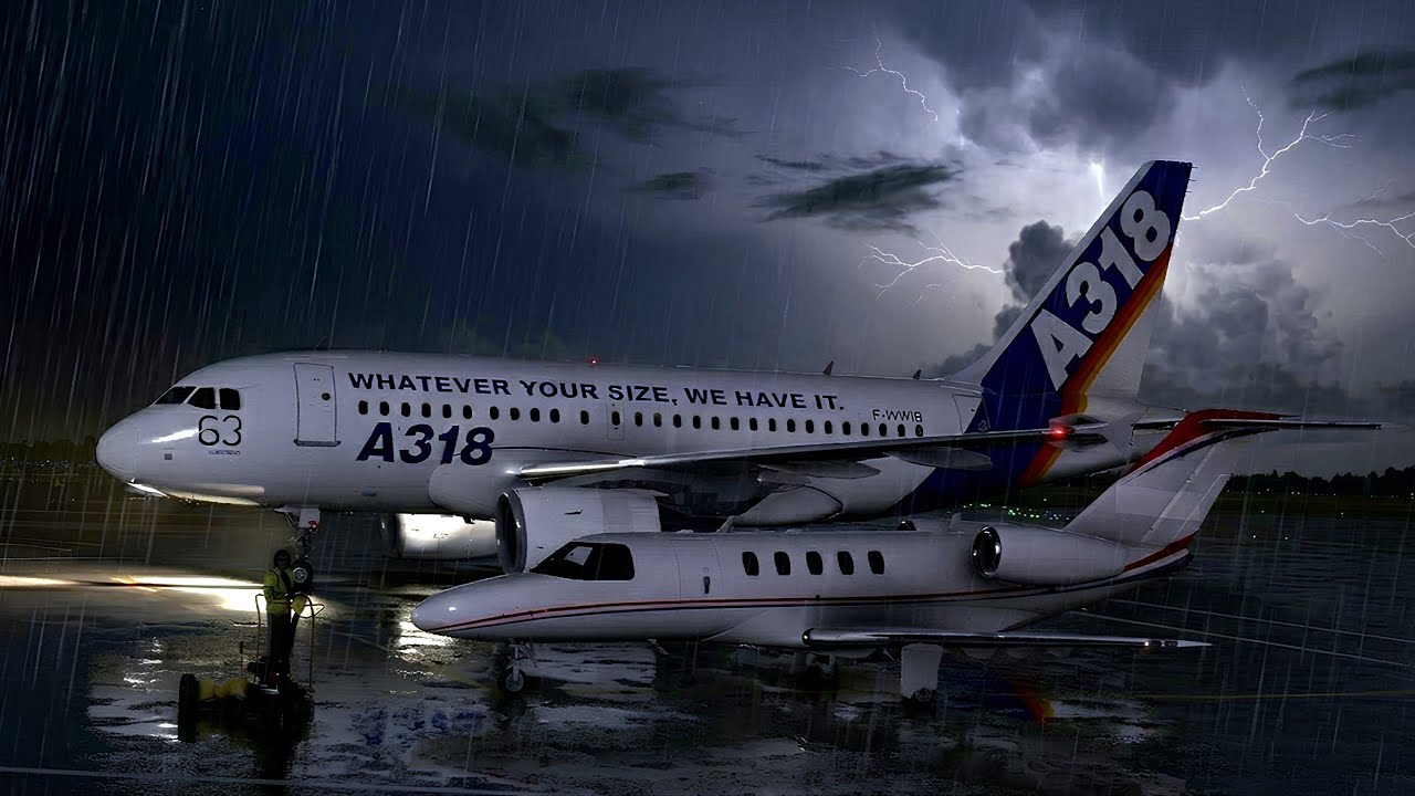 STORM! MANCHESTER EGCC TO NEWCASTLE EGNT - #MSFS2020 - AIRBUS A318 100 