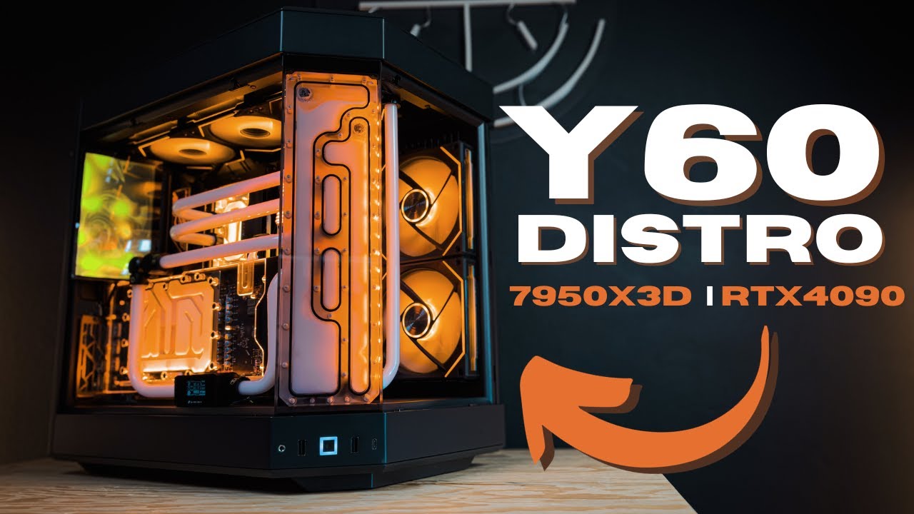 Сборка ПК с жидкостным охлаждением INSANE HYTE Y60 на базе дистрибутива Custom Loop [RTX 4090 | R...