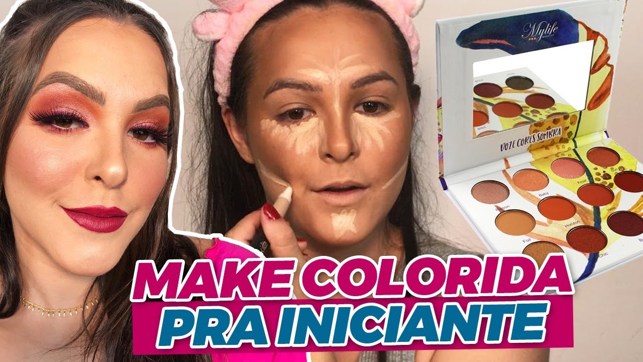 MAKE COLORIDA PARA INICIANTE USAR EM FESTAS DE FIM DE ANO